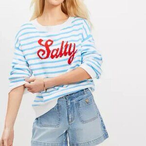 new ANN TAYLOR LOFT salty beachy striped sweater xxs